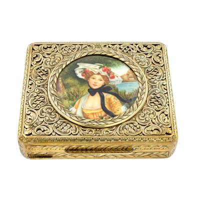 Tabacchiera in Argento Vermeil e Smalto