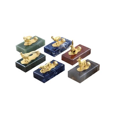 Set di Segnaposto in Argento e Marmi Policromi (6)