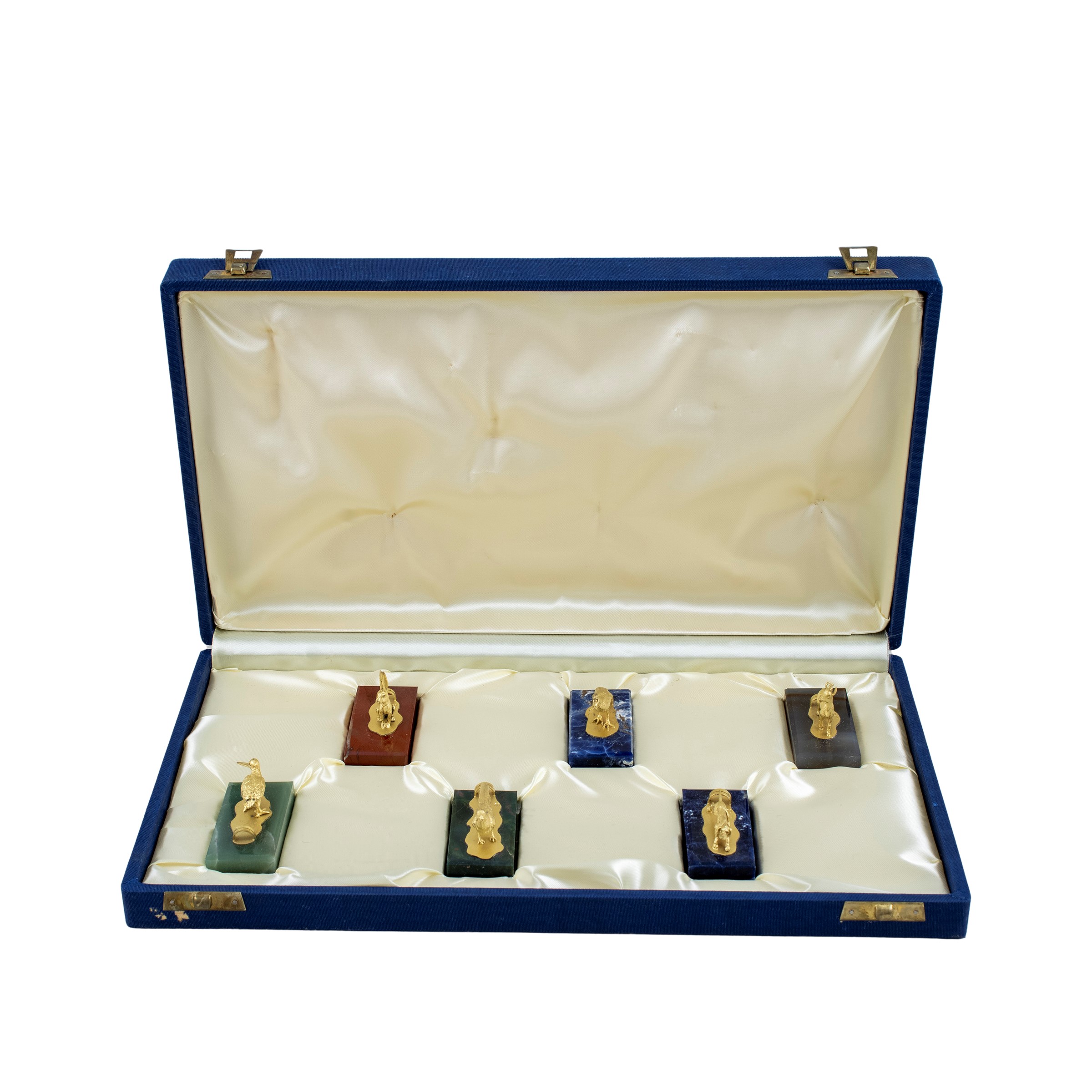 Set di Segnaposto in Argento e Marmi Policromi (6)