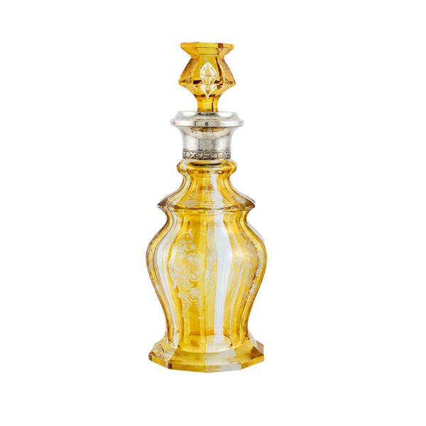 Amber and silver glass bottle  (Germany, 19th century)  - Auction Fine Silver and the Art of the Table - Colasanti Casa d'Aste