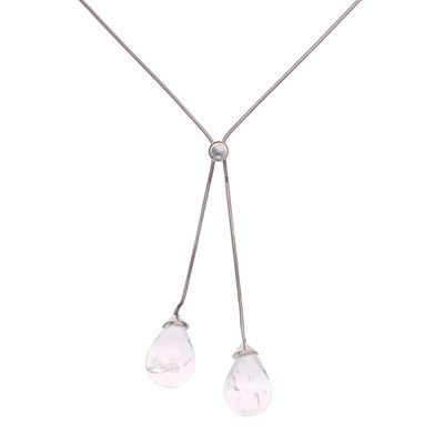 Saliscendi Vintage in Argento 925 e Cristallo di Rocca