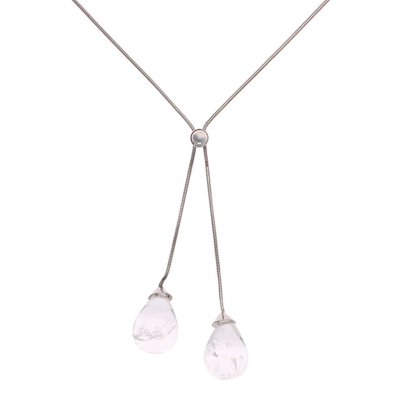 Saliscendi Vintage in Argento 925 e Cristallo di Rocca