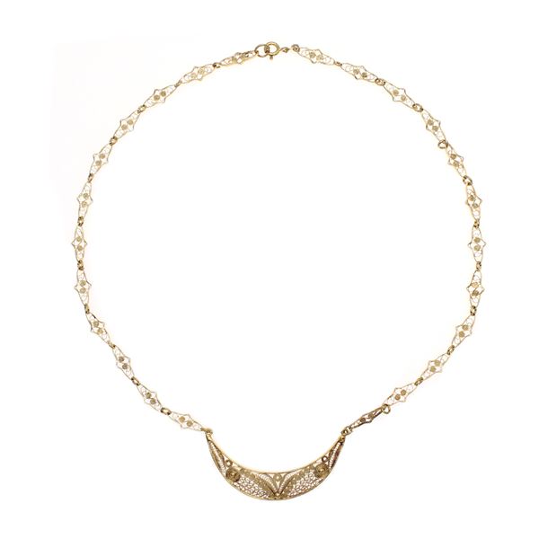 Collana in filigrana d'argento dorato lavorato a mano  - Asta Gioielli  Orologi  Fashion Vintage I Web Only - Colasanti Casa d'Aste