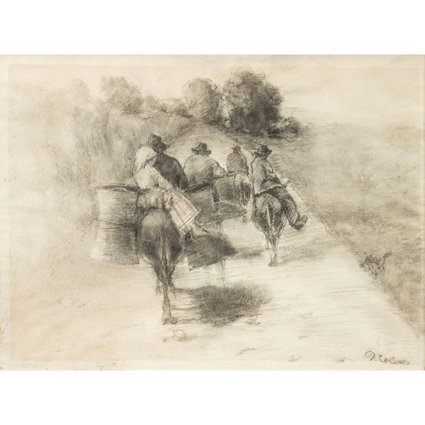 Macchiaiolo painter, indecipherable signature  (late 19th early 20th century)  - Auction 19th and 20th Centuries Paintings - Web Only - Colasanti Casa d'Aste
