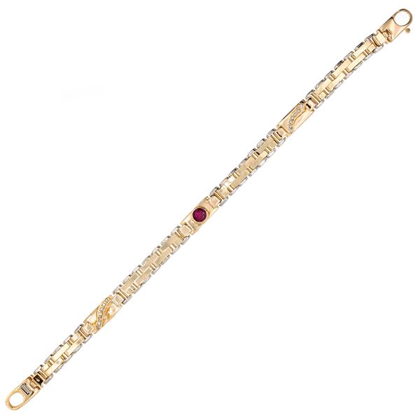 Bracciale in oro giallo e bianco 18kt  - Asta Gioielli e Orologi Web Only - Colasanti Casa d'Aste