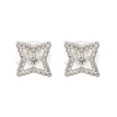 Swarovski Orecchini Bijou a Lobo in Metallo Argentato e Zirconi