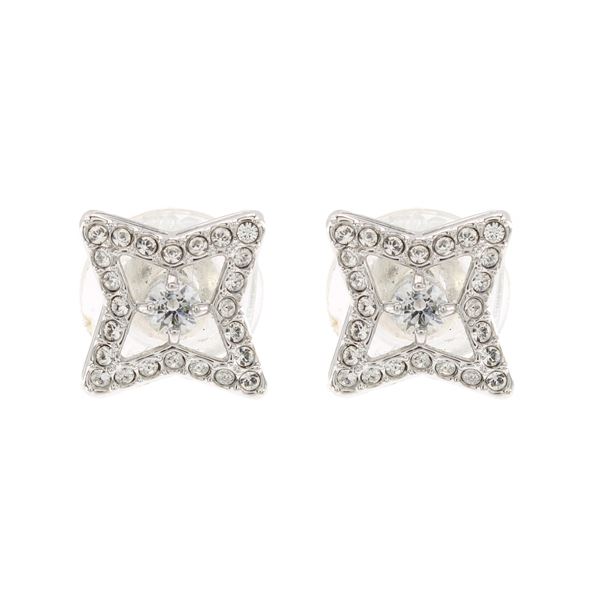 Swarovski  silver metal and zircons bijou lobe earrings