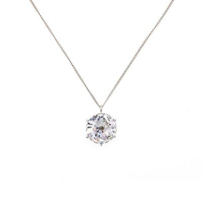Collana Bijou in Argento 925 con Zircone Pendente Taglio Brillante