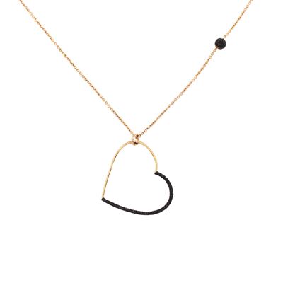 Collana Bijou con Pendente a Cuore in Argento Rosato 925