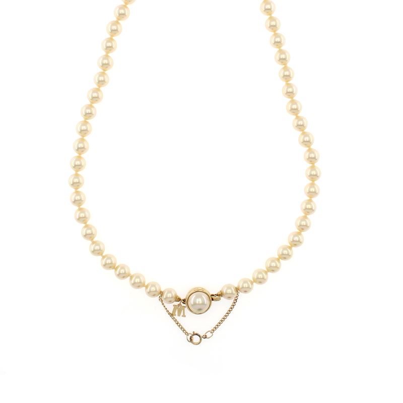 Collana Bijou in Argento Dorato e Perle
