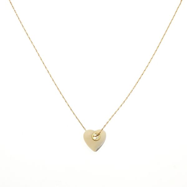 18kt yellow gold necklace with mother-of-pearl heart  - Auction Jewels and Watches Web Only - Colasanti Casa d'Aste