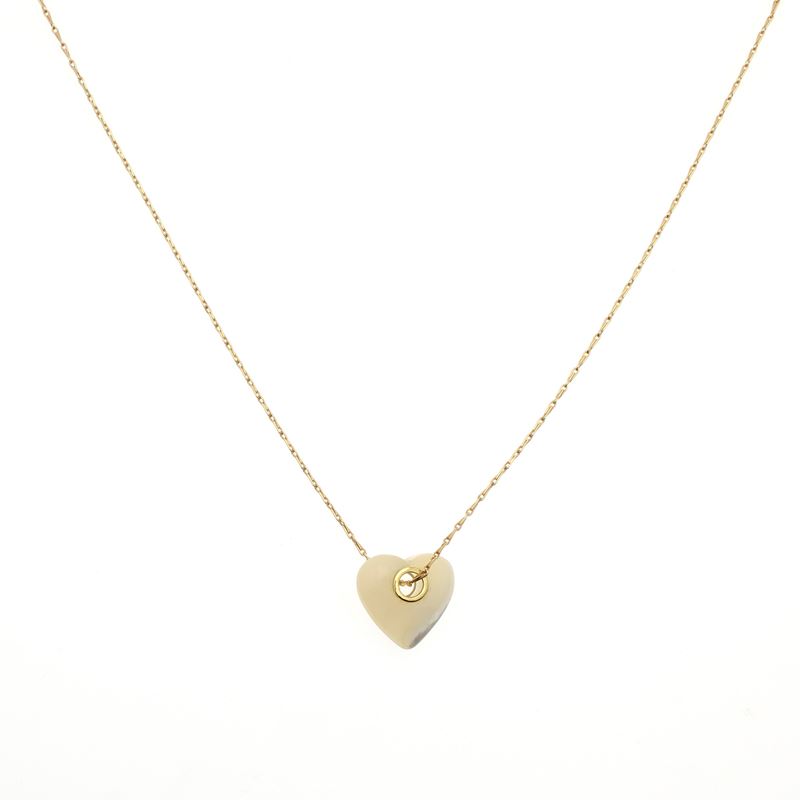 Collana in Oro Giallo 18kt con Cuore in Madreperla