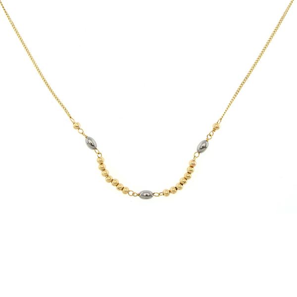 18kt yellow gold and hematite necklace