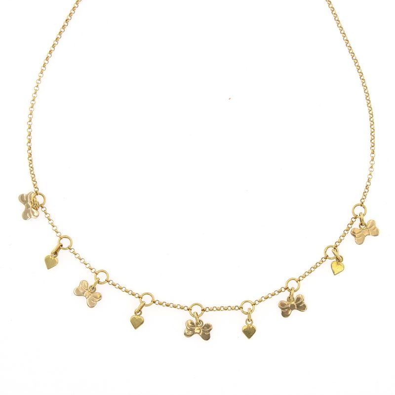 Collana in Oro Giallo 18kt con Charms