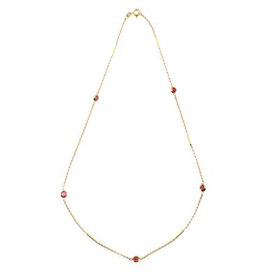 Collana in Oro Giallo 18kt e Tormaline Rosa