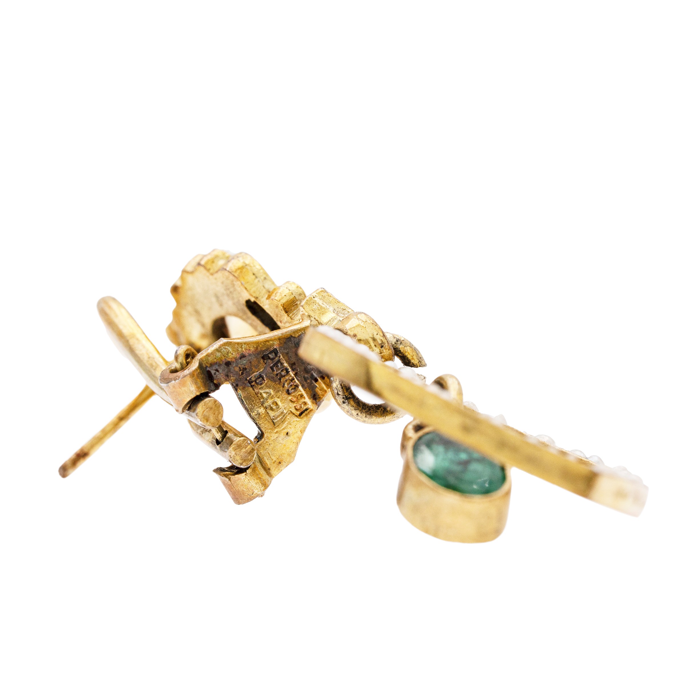 Percossi Papi orecchini a cuore pendenti in rame dorato e smalto