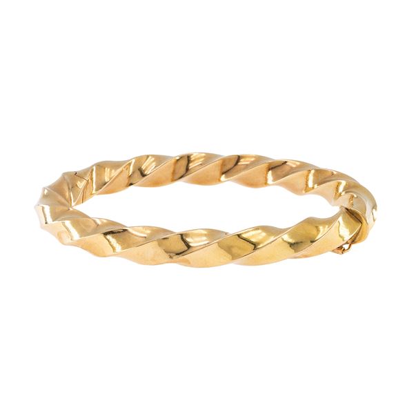 Bracciale torchon a manetta in oro giallo 18kt  - Asta Gioielli e Orologi - Colasanti Casa d'Aste