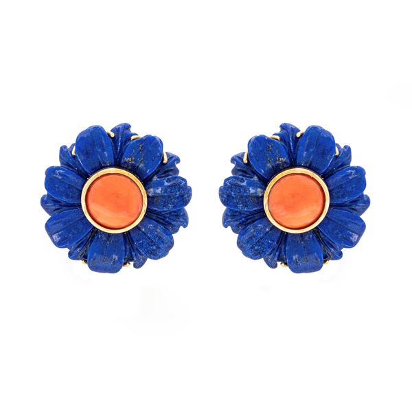 18kt yellow gold Floral motif lobe earrings  - Auction Jewels and Watches - Colasanti Casa d'Aste