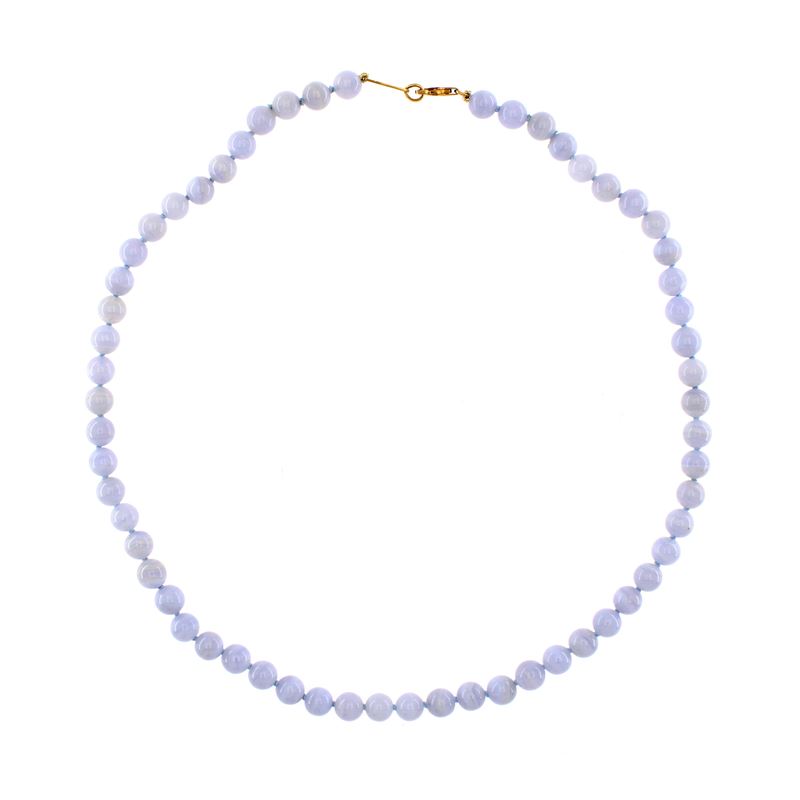 Bulgari Collana Ad un Filo di Sfere in Calcedonio