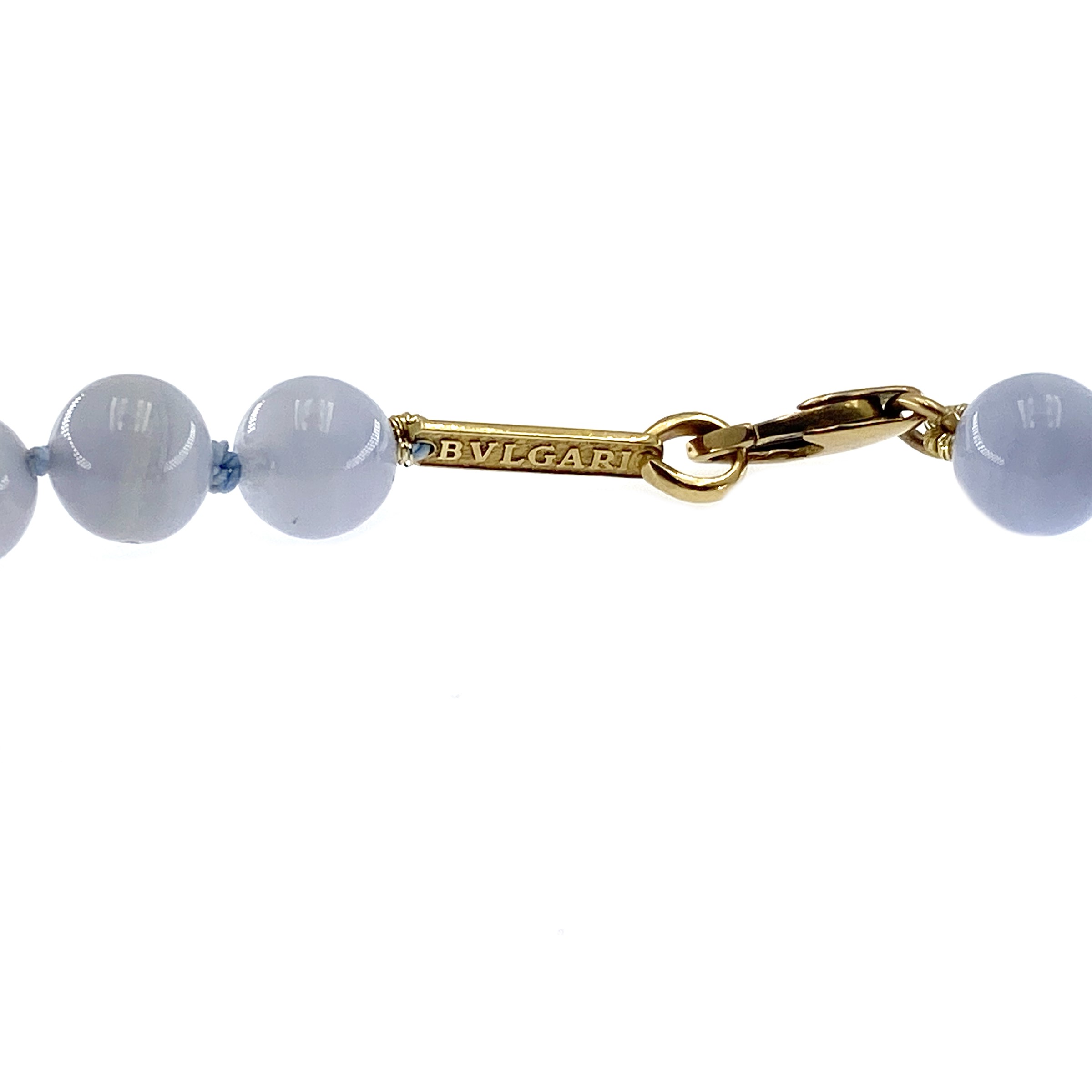 Bulgari Collana Ad un Filo di Sfere in Calcedonio