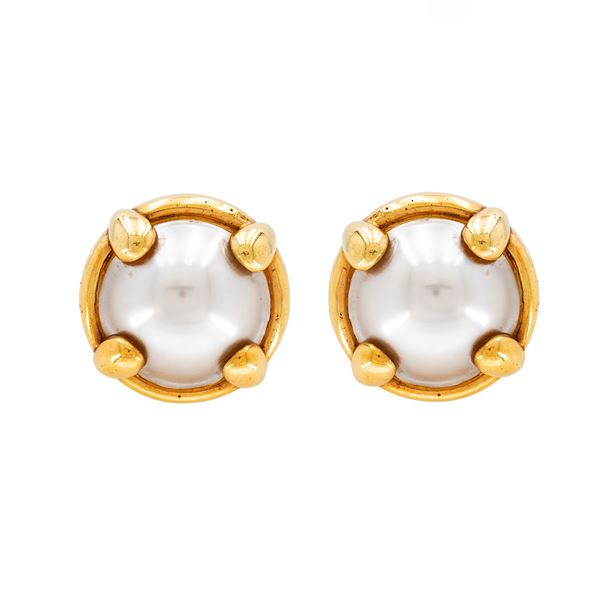 18kt yellow gold and mabé pearls lobe earrings  - Auction Jewels and Watches - Colasanti Casa d'Aste