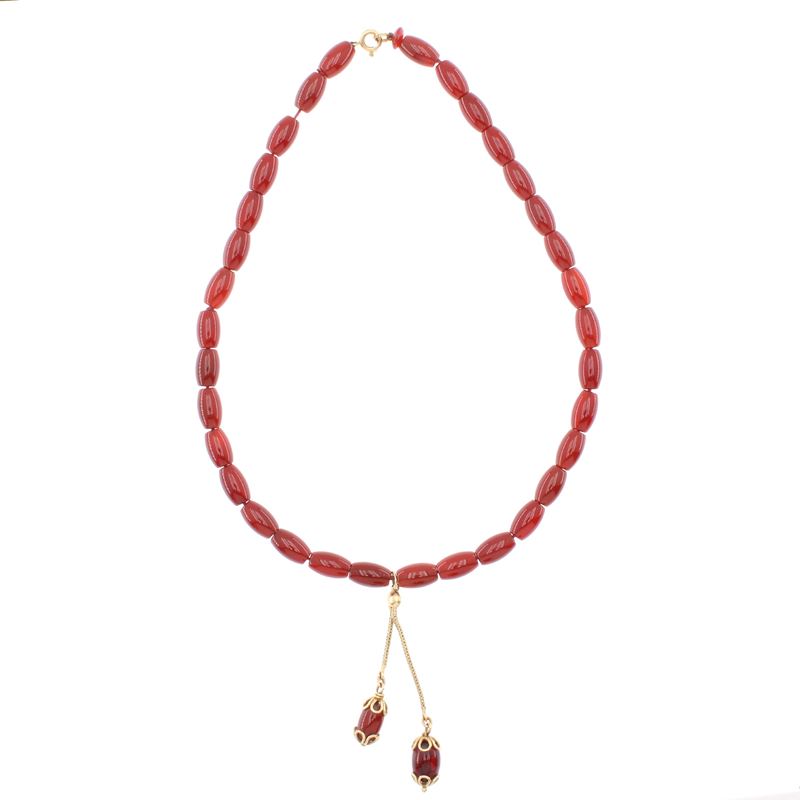 Collana Ad un Filo di Corniola a Barilotti