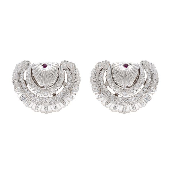 18kt white gold and diamonds lobe earrings  - Auction Jewels and Watches - Colasanti Casa d'Aste