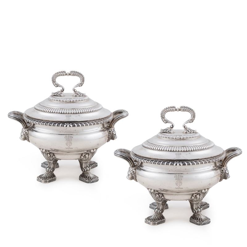 Coppia di Legumiere in Argento