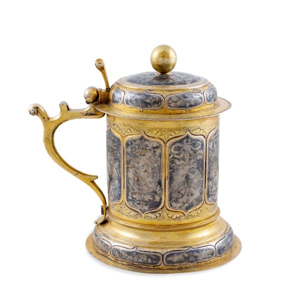 Silver and gilded silver tankard