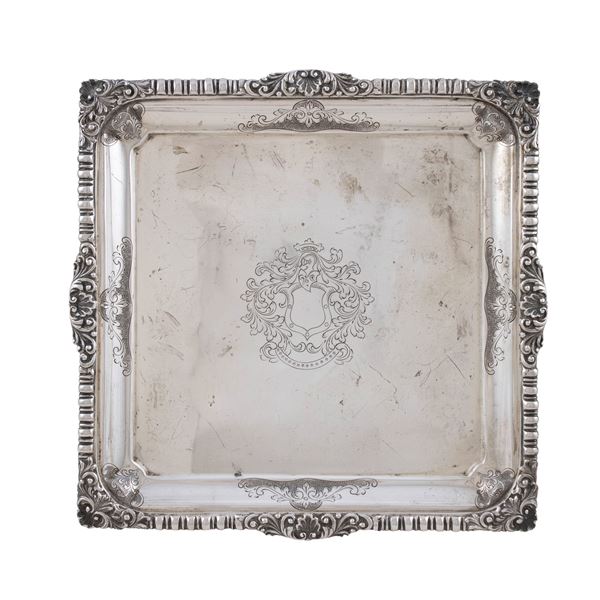 Square silver tray