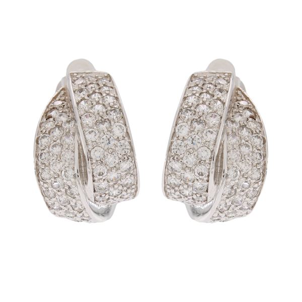 925 silver and zircons bijou earrings