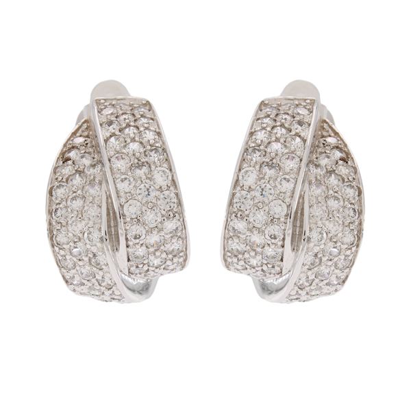 925 silver and zircons bijou earrings