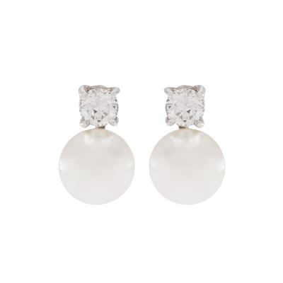 Orecchini Bijou in Argento 925 Perle di Vetro e Zirconi