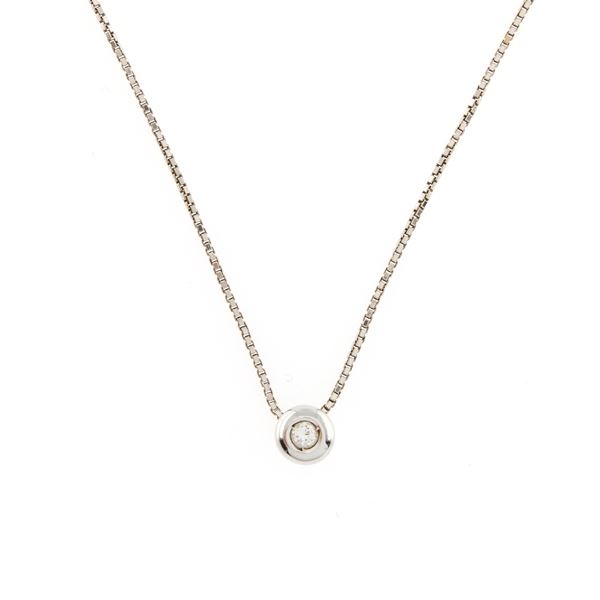18kt white gold small diamond pendant  - Auction Jewels and Watches Web Only - Colasanti Casa d'Aste