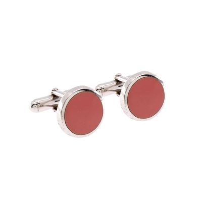 Gemelli Bijou in Metallo Argentato e Smalto Rosa