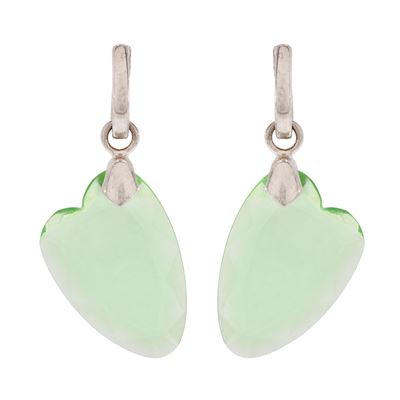 Orecchini Bijou Pendenti in Argento e Quarzo Verde