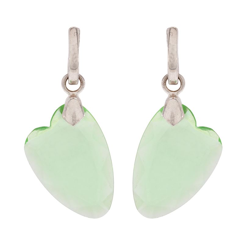 Orecchini Bijou Pendenti in Argento e Quarzo Verde