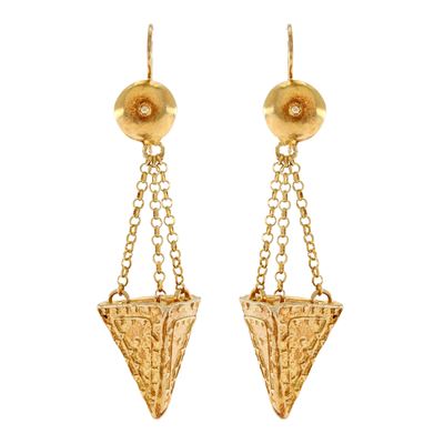 Orecchini Bijou Pendenti in Argento Dorato