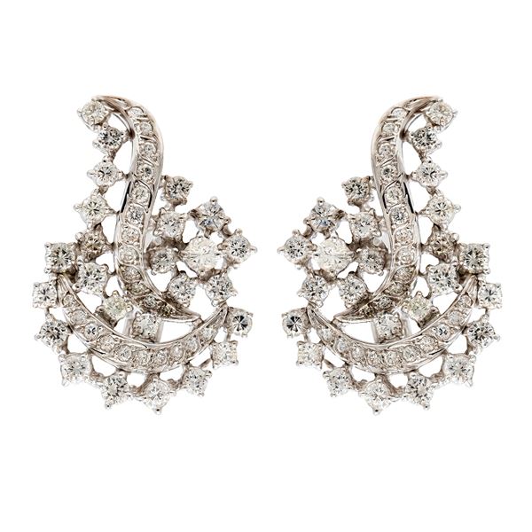 18kt white gold and diamonds lobe earrings  - Auction Jewels and Watches - Colasanti Casa d'Aste