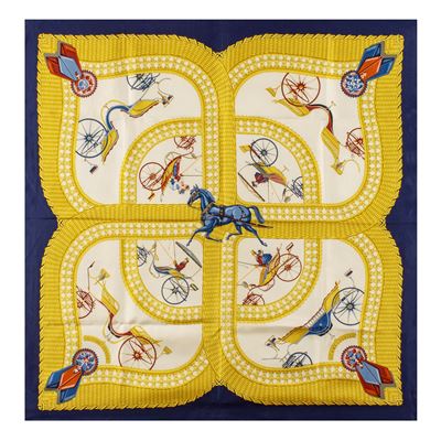Hermes Foulard Vintage Collezione Voitures Paniers
