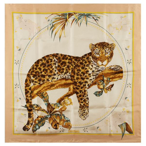 Salvatore Ferragamo foulard animalier vintage