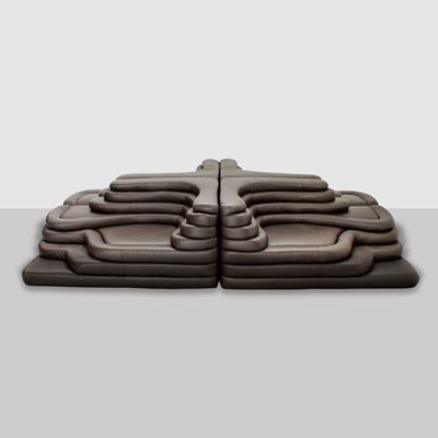 Ubald Klug, Divano componibile modello Terrazza DS-1025 in legno e pelle