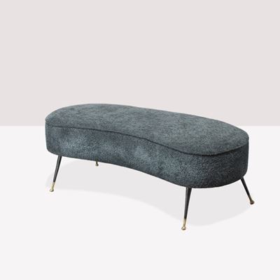 Gigi Radice, Pouf in tessuto imbottito e metallo verniciato, Italia, anni '50-'60