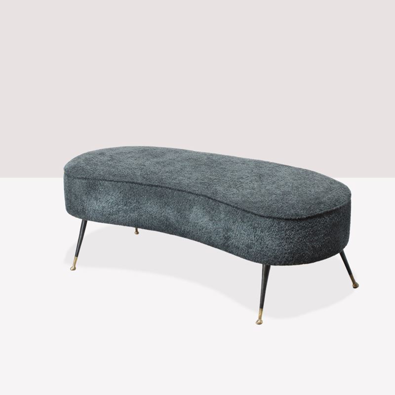 Gigi Radice, Pouf in tessuto imbottito e metallo verniciato, Italia, anni '50-'60
