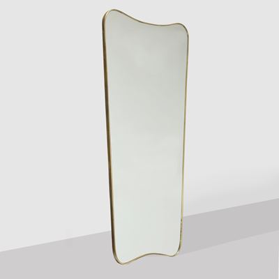 Gio Ponti, Specchio da parete in vetro specchiato e ottone, Italia, anni '50