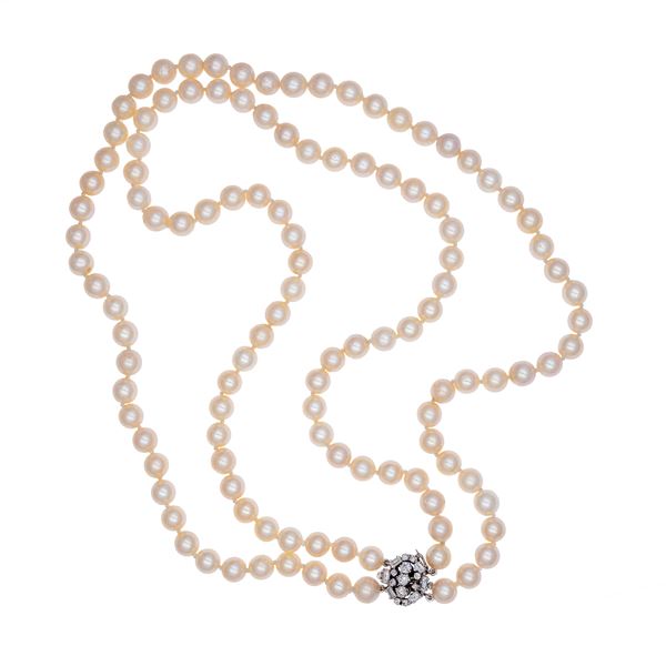 Two-strands of cultured pearl necklace