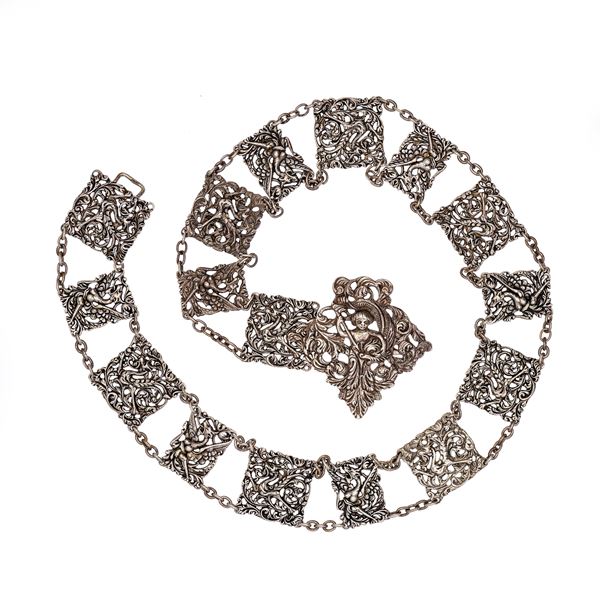 Rare silver necklace belt