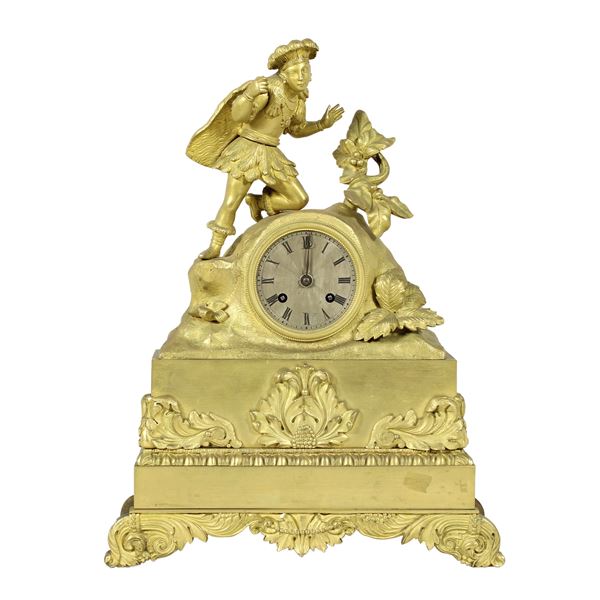 Gilded bronze table clock