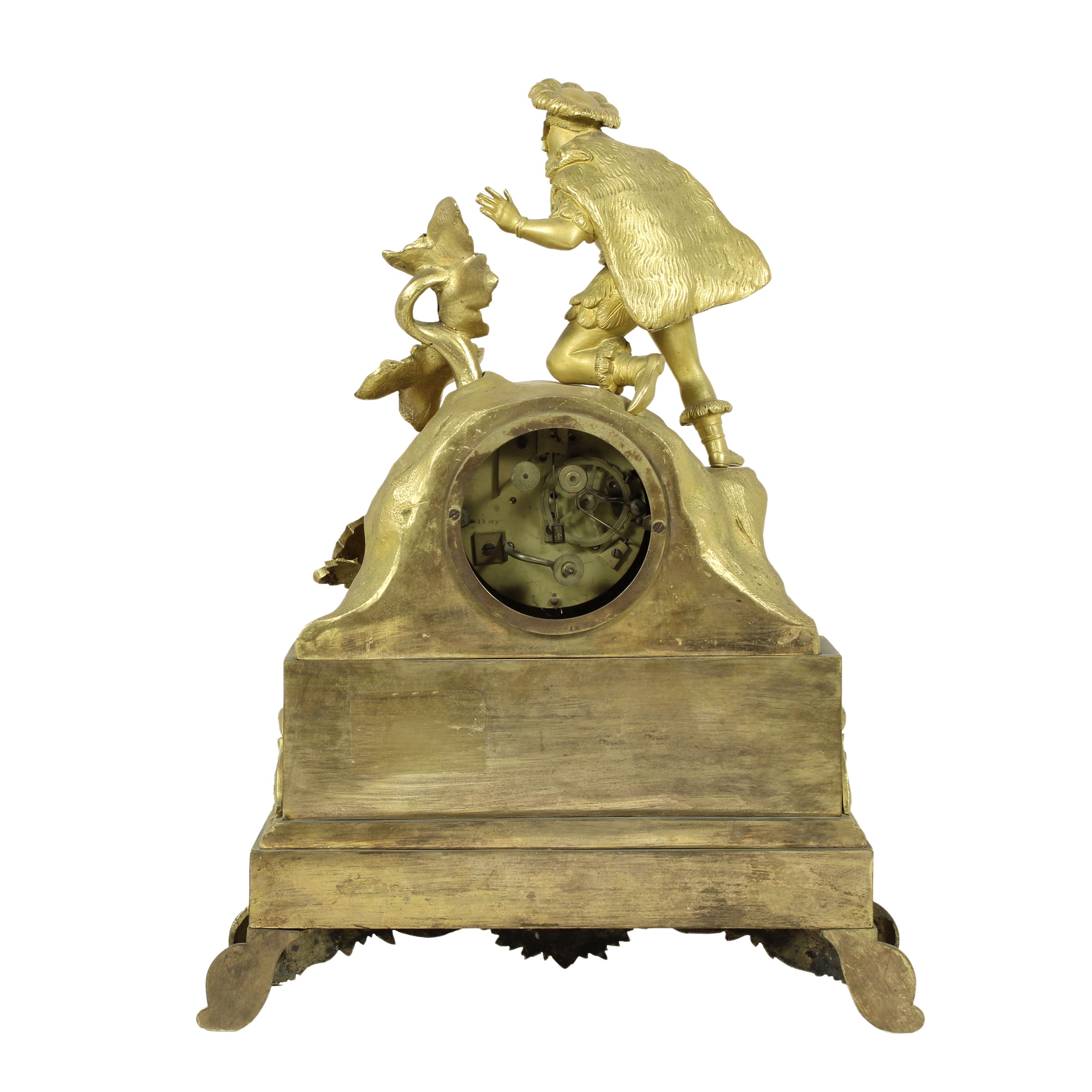 Orologio da tavolo in bronzo dorato