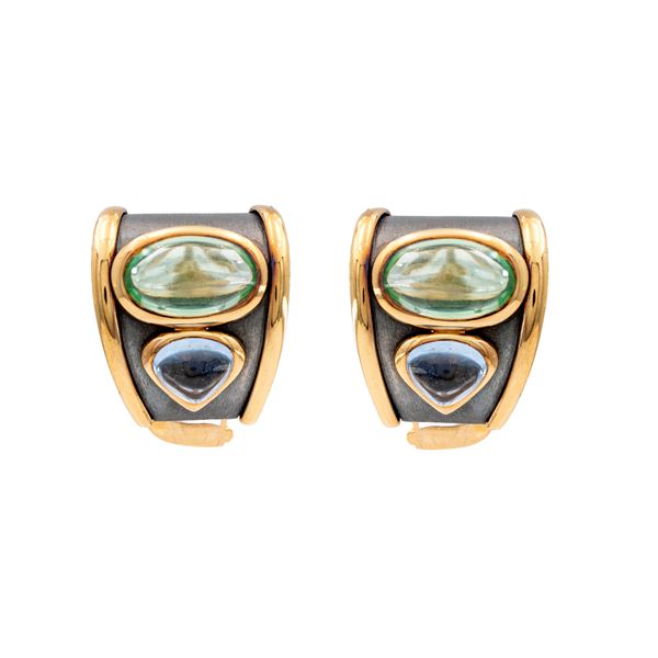 Marina B Alfa Oval collection lobe earrings